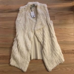 Diane Von Furstenberg Rabbit Fur Vest DVF NWT